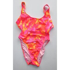 Ujena High Cut Leg Pink Floral 1 Piece Swimsuit - Sz 8 - NEW